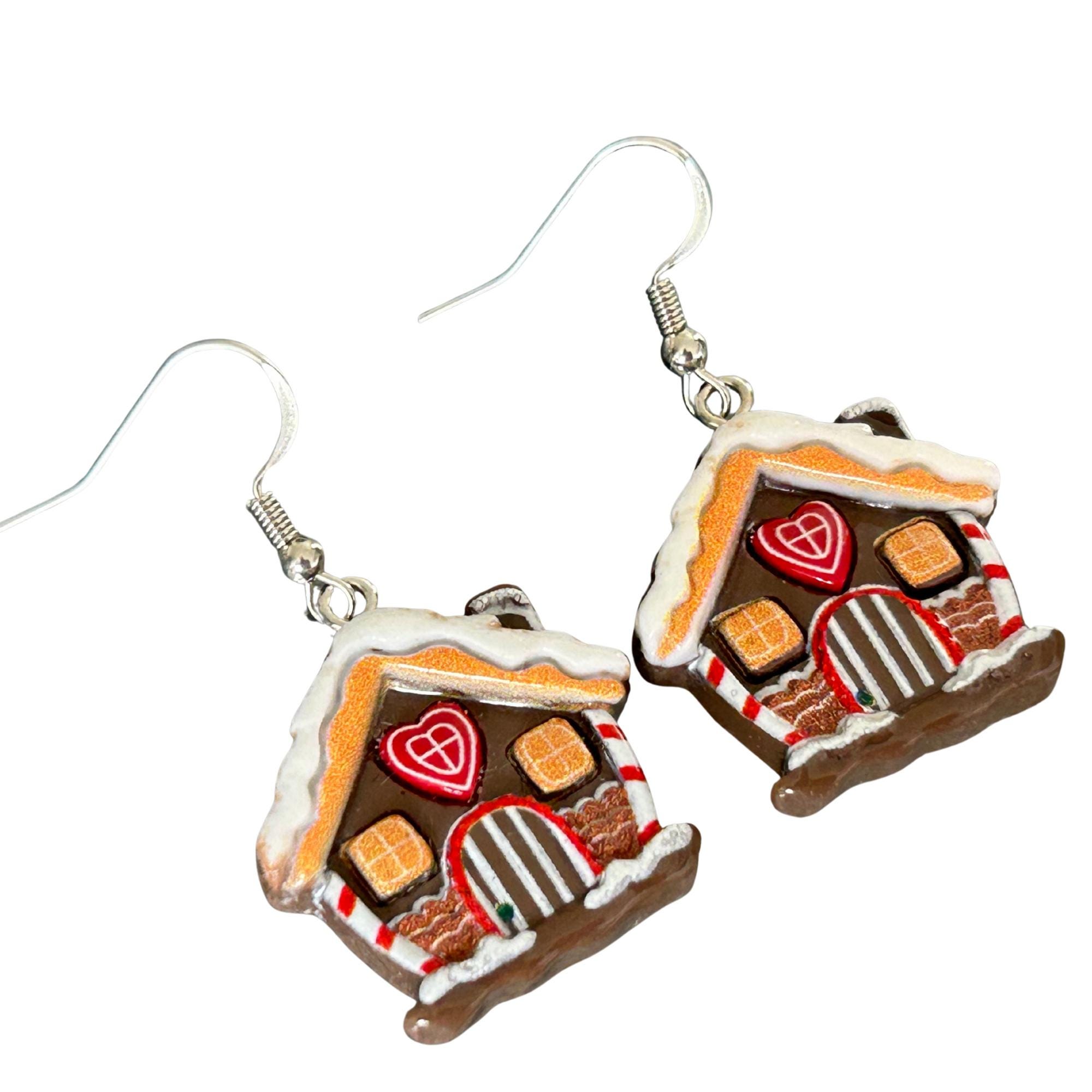 Boucles D'oreilles Pain D'épice Noël – Acrylique Mignon, Crochets Inox, Cadeau Femme/fille, Style Festif