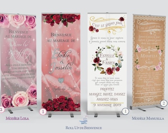 RollUp welcome to the wedding Lola and Manuella - Guest welcome poster