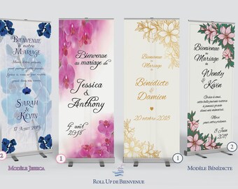RollUp welcome to the wedding Jessica and Bénédicte - Guest welcome poster