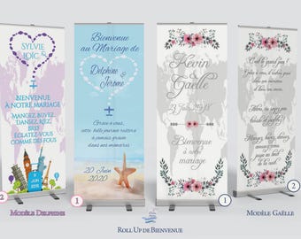 RollUp welcome to the wedding Delphine and Gaëlle - Guest welcome poster