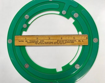 RECYCLED VINTAGE Unique Green Fiberglass DISK 7-1/2" MS67