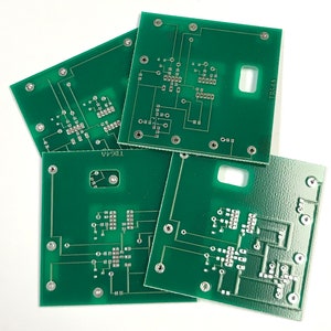 RECYCLED Printed Circuit Board (PCB) Green Silver Vintage 2x2&quot; Pkg4 PCB185