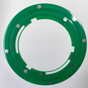 RECYCLED VINTAGE Unique Green Fiberglass DISK 8-1/2&quot; MS66