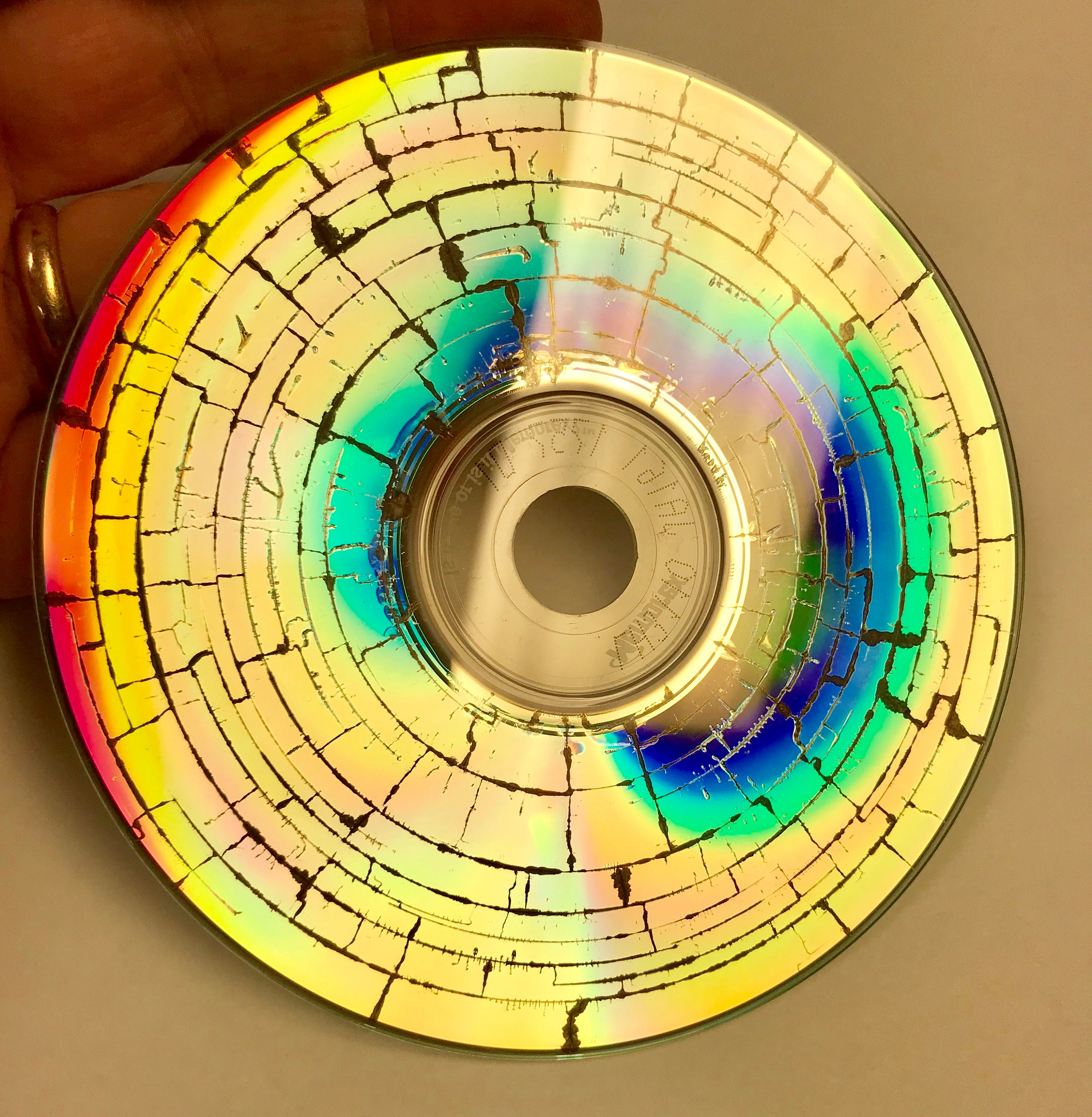 Vintage PATTERNED CD DVD Crackle Surface Geek Art CD1 - Etsy