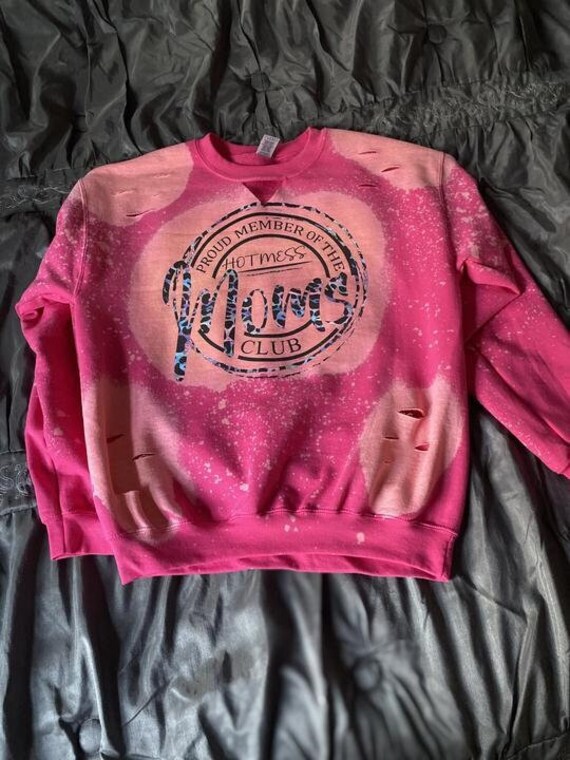 hot pink distressed sweater