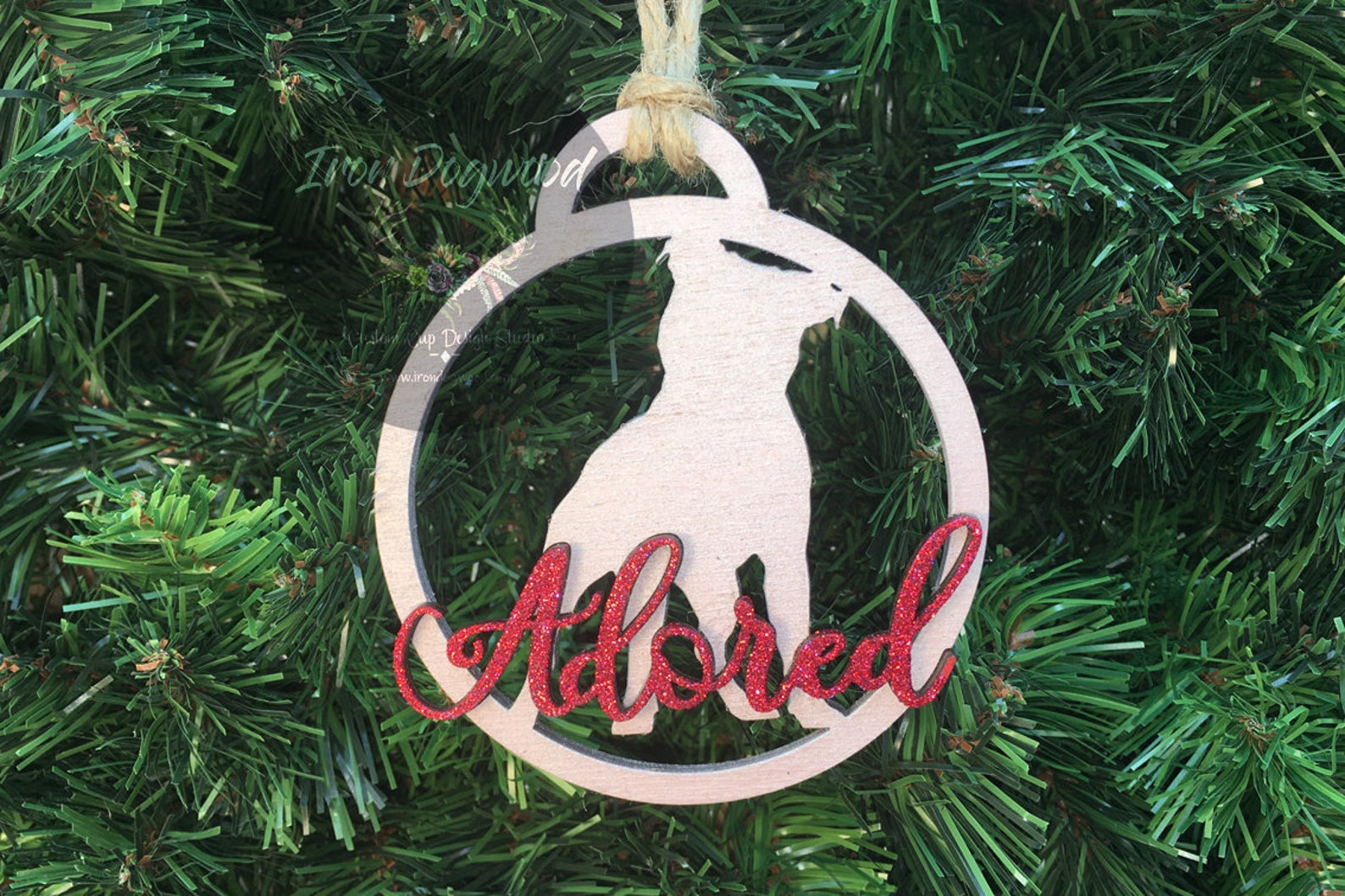 Custom Standing Pitbull Wooden Christmas Tree Ornament With - Etsy