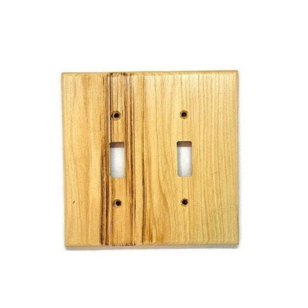 Hickory Switch Plate Covers Rustic Light Switch Cover Wooden Wall Plate for Plug Farmhouse Wood Switch Covers Plates Wood Switch Plate