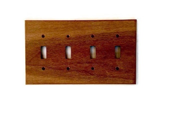 Quadruple Switch Plate Cover Rustic Light Switch Cover Light Wall Plate Wooden Wall Plate for Plug Farmhouse Switch Plates