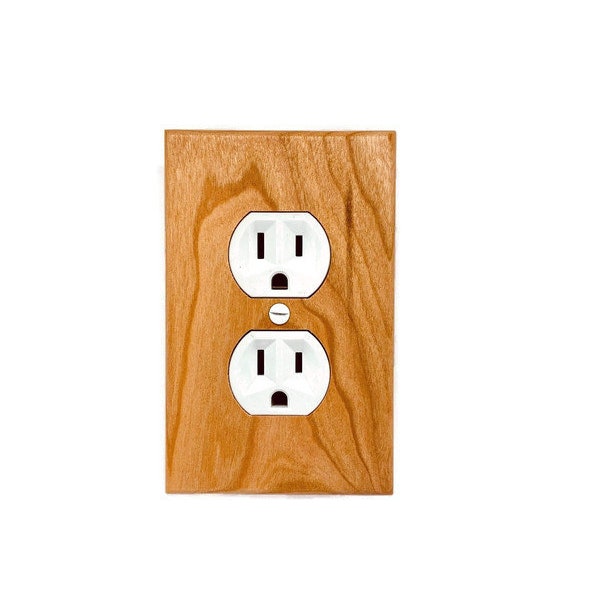 Cherry Switch Plate Covers Rustic Light Switch Cover Wooden Wall Plate for Plug Farmhouse Wood Switch Covers   Plates Wood Switch Plate