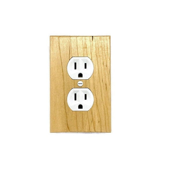 Maple Switch Plate Covers Rustic Light Switch Cover Wooden Wall Plate for Plug Farmhouse Wood Switch Covers   Plates Wood Switch Plate