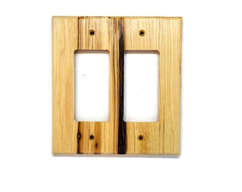 Handcrafted Hickory Wood Switch Plate Cover - Rustic and Unique Home Decor