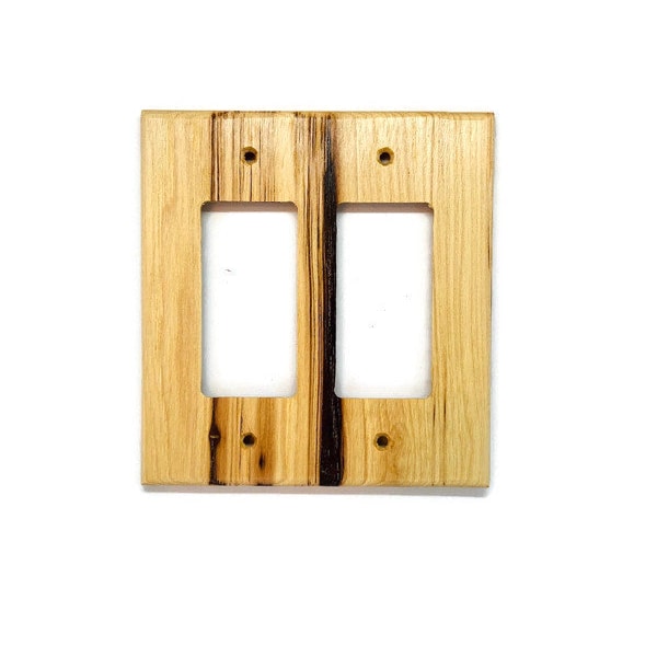 Handcrafted Hickory Wood Switch Plate Cover - Rustic and Unique Home Decor