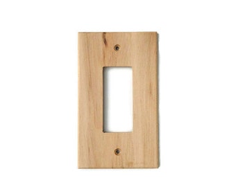 Unfinished Single Decora Switch Plate Cover Rustic Light Switch Cover Light Wall Plate Wooden Wall Plate for Plug Farmhouse Switch Plates