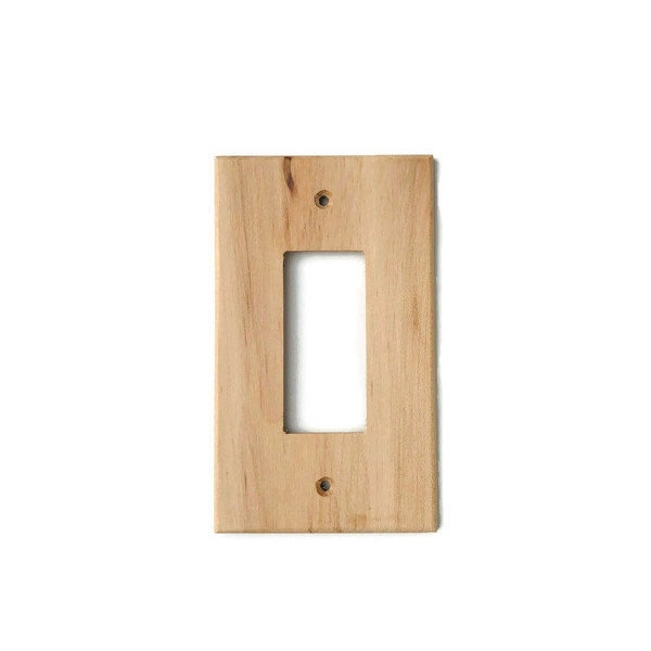 Unfinished Single Decora Switch Plate Cover Rustic Light Switch Cover Light Wall Plate Wooden Wall Plate for Plug Farmhouse Switch Plates