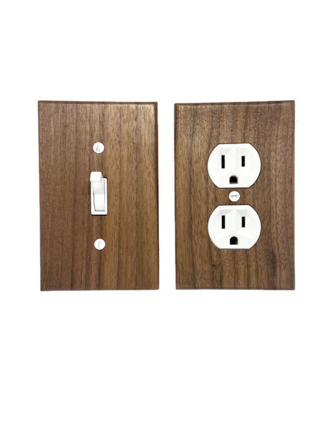 Elegant Walnut Wood Switch Plate Cover Handcrafted Home Decor Accent Etsy