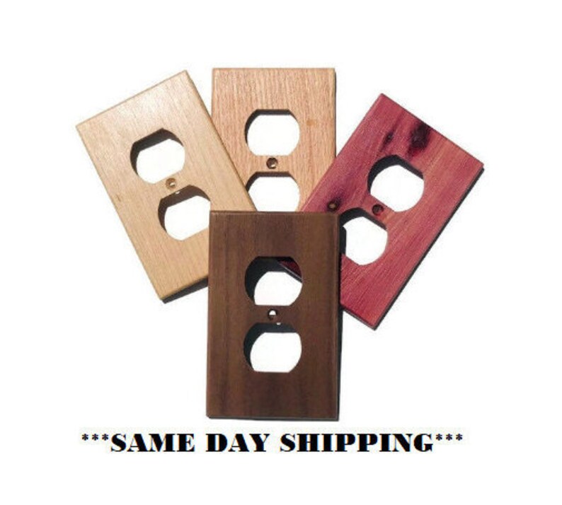 REAL WOOD Outlet Cover Outlet Plate Cover Wall Plate Wooden Etsy