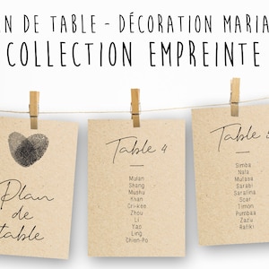 Customizable table plan - A6 or A5 format - Wedding - Collection Empreinte