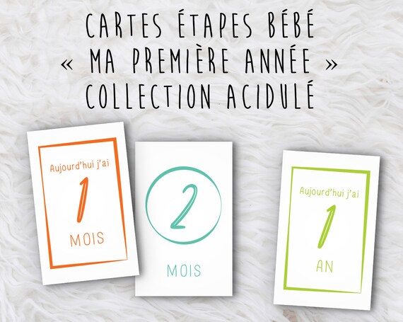 Cartes Etapes Bebe Ma Premiere Annee Etsy