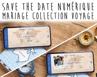 Save the Date Numérique - Mariage - Collection Voyage