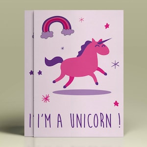 Carte postale " I'm a Unicorn ! " à l'unité