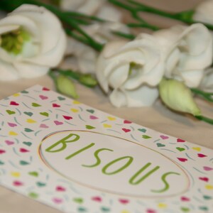 Carte postale " Bisous "
