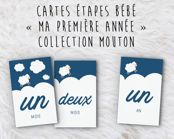 Cartes Etapes Bebe Ma Premiere Annee Etsy
