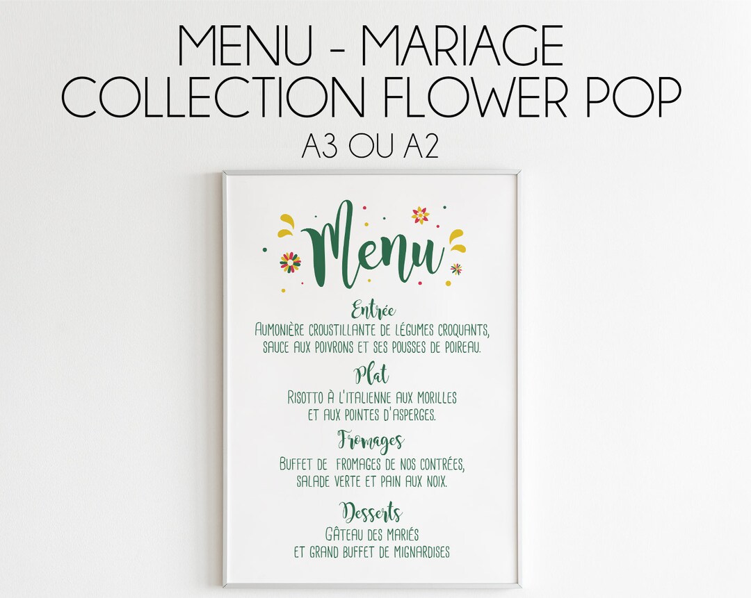 Customizable Menu - A3 or A2 Format - Wedding - Terracotta Collection ...