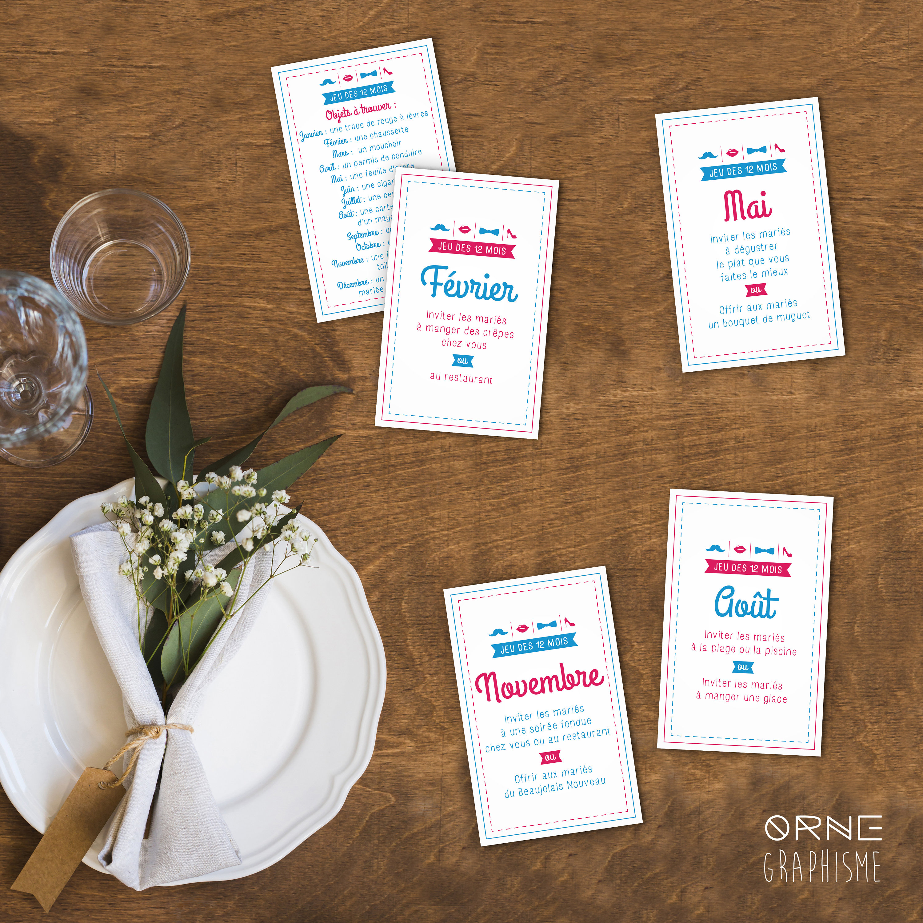 Jeu Des 12 Mois à Imprimer Gratuit Jeu Mariage Jeu des 12 Mois Animation de mariage | Etsy