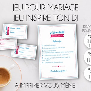 Wedding game - Game Inspire your DJ - Wedding table animation - to print yourself