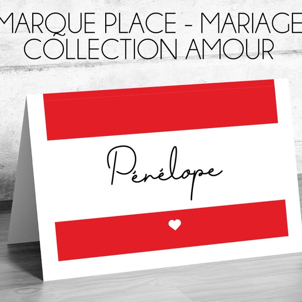 Marque place - Mariage - Collection Amour