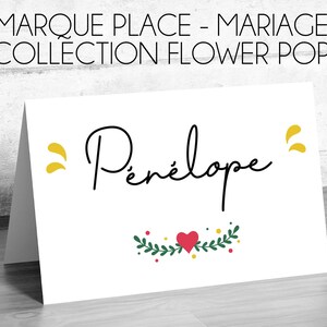 Marque place - Mariage - Collection Flower Pop