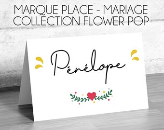 Marque place - Mariage - Collection Flower Pop