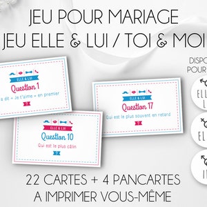 Wedding game - Her and Him game - Wedding entertainment - to print yourself