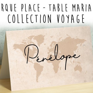 Marque place - Mariage - Collection Voyage