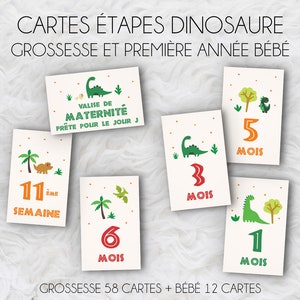 Pregnancy and Baby's First Year Milestone Cards - "My Pregnancy" and "My First Year" - Dinosaur Collection
