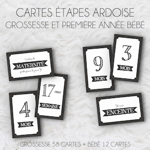 Pregnancy and Baby's First Year Milestone Cards - "My Pregnancy" and "My First Year" - Slate Collection