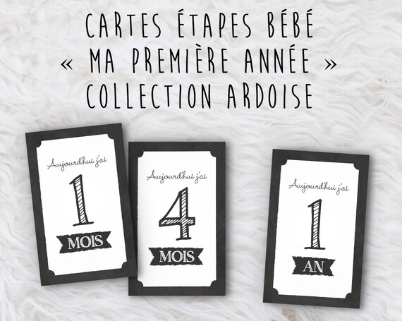 Cartes Etapes Bebe Ma Premiere Annee Etsy