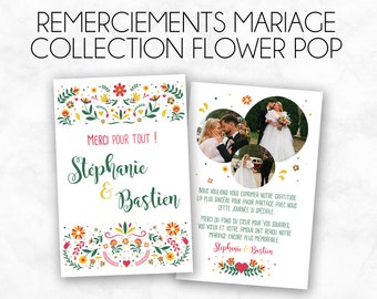 Remerciements - Mariage - Collection Flower Pop