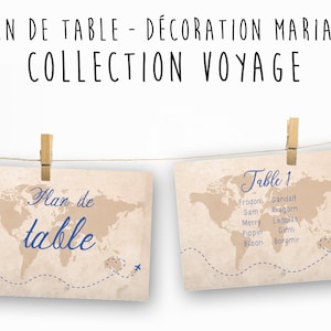 Customizable table plan - A6 or A5 format - Wedding - Travel Collection