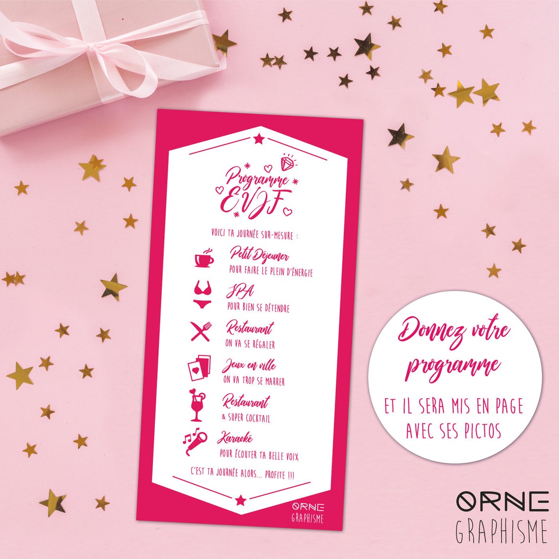 Programme Enterrement de vie de Jeune Fille à imprimer | Etsy