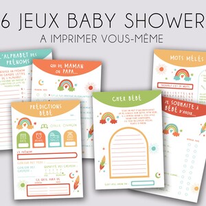 6 Baby Shower Games - Baby Predictions Game - Baby Shower - to print yourself