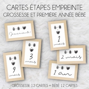 Pregnancy and Baby's First Year Milestone Cards - "My Pregnancy" and "My First Year" - Empreinte Collection