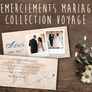 Remerciements - Mariage - Collection Voyage