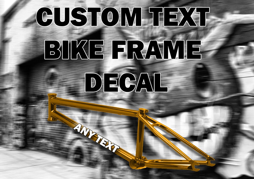 2x Name Custom Text Decal Bike Decal Tablet Decal Kids Decal Bike Frame