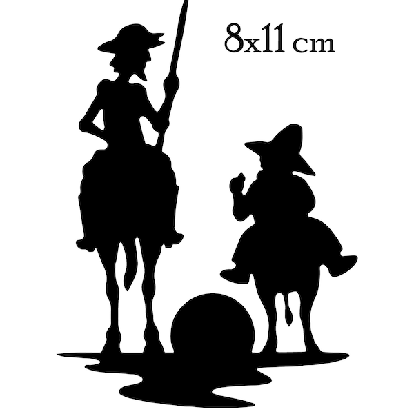 Vinyl Decal Don Quijote / Car decal don quixote / Laptop decals / Don Quixote and Sancho / windmills / gift / fantasy decals stickers E Bike