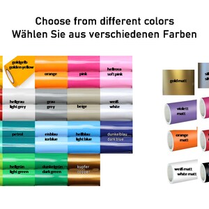Puede incluir: Una tabla de muestras de colores con los nombres de cada color en ingl&eacute;s y alem&aacute;n. Los colores incluyen amarillo, naranja, rosa, rosa claro, plata, oro, rojo oscuro, gris claro, gris, beige, blanco, rosa, violeta, turquesa, petr&oacute;leo, azul hielo, azul claro, azul oscuro, naranja, rojo, verde lima, verde claro, verde oscuro y cobre.
