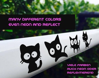 Vinilo adhesivo para cuadro de bicicleta con diseño de gatos - Pegatina para bicicleta de carretera, MTB y eléctrica.