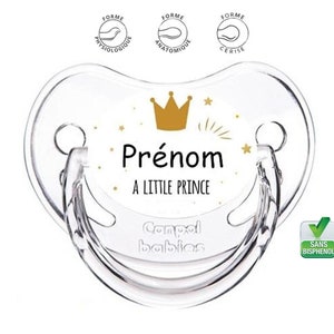 Personalized baby pacifier with baby name: A little prince