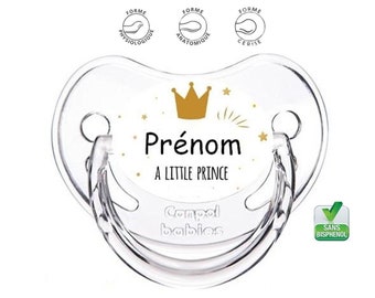 Personalized baby pacifier baby first name: A little prince