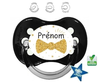 Personalized baby pacifier / pacifier with baby's name or phrase of your choice: Sparkling bow